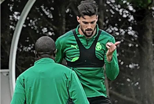 Eneko Satr&uacute;stegui durante un entrenamiento. / Hardy