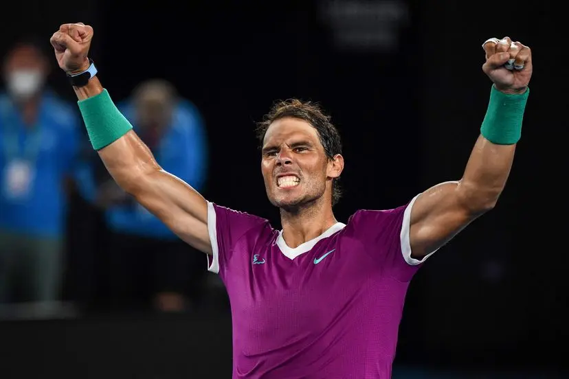 Nadal celebra un punto ante Berrettini.WILLIAM WESTAFP