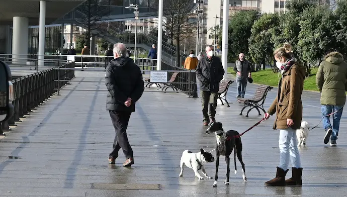 Varias personas transitan por el Paseo Pereda de Santander. / Hardy