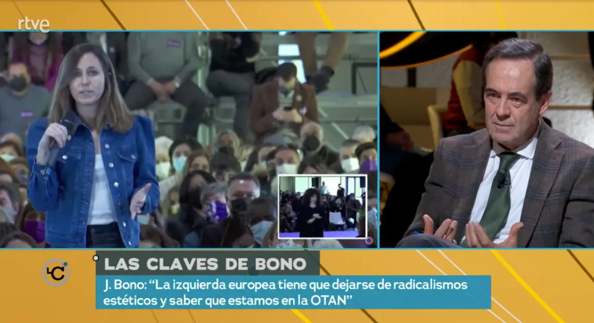 Jos&eacute; Bono, con Javier Ruiz.TVE