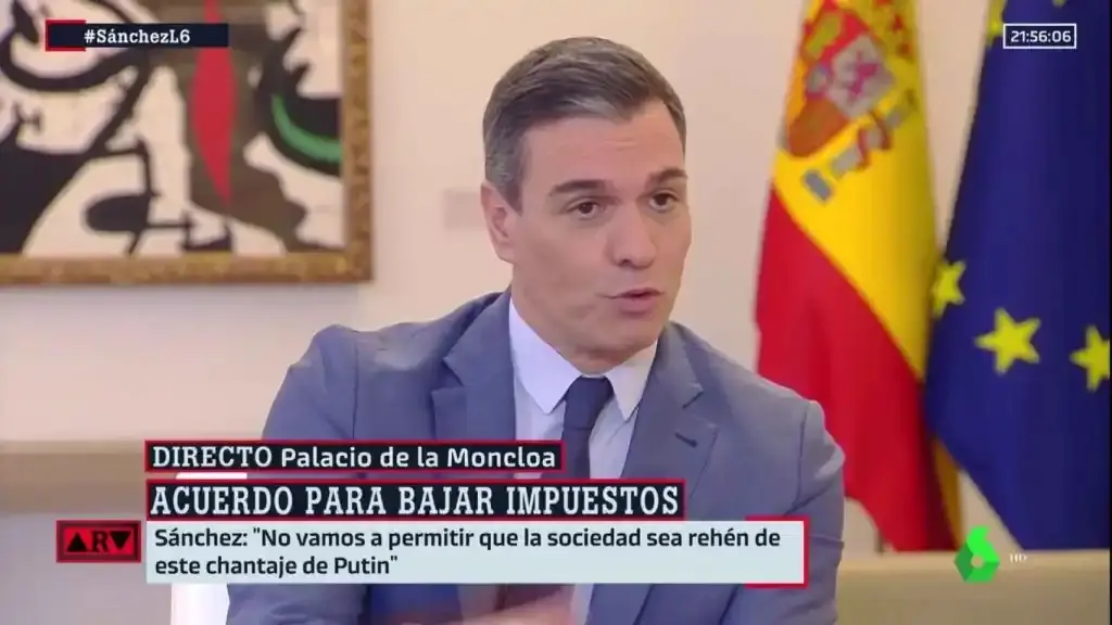Pedro S&aacute;nchez, entrevistado en directo en La Sexta. ALERTA