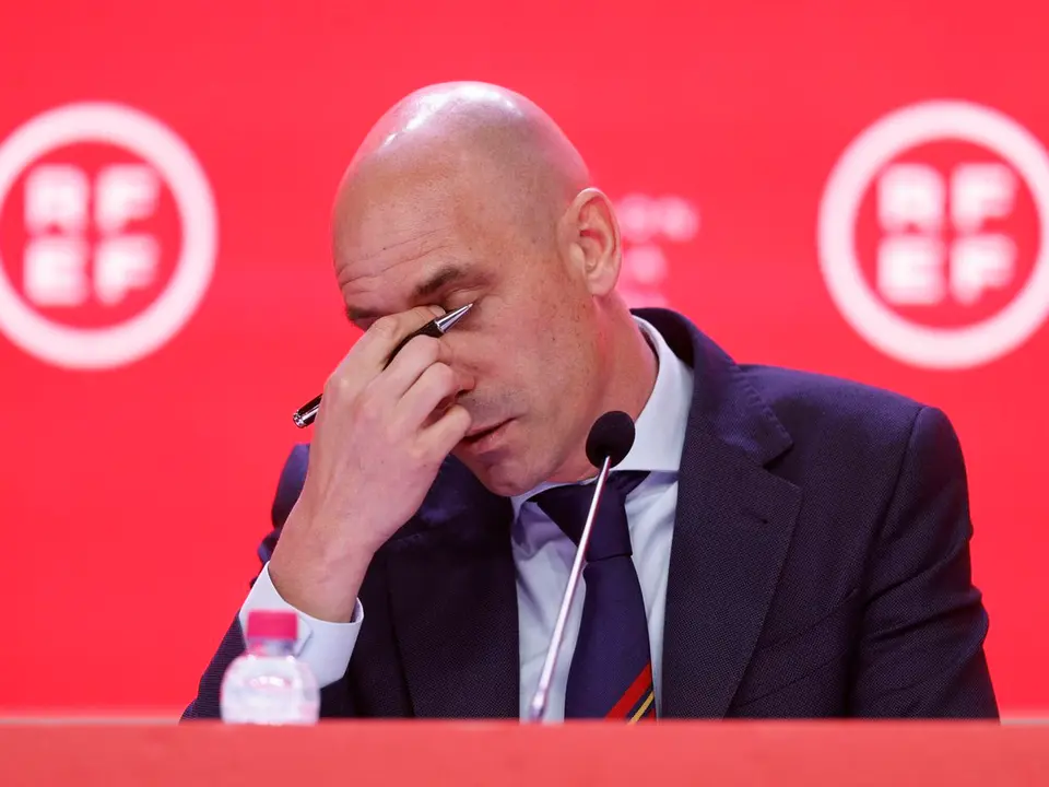 Luis Rubiales, durante su comparecencia. (EFE/Rodrigo Jim&eacute;nez)