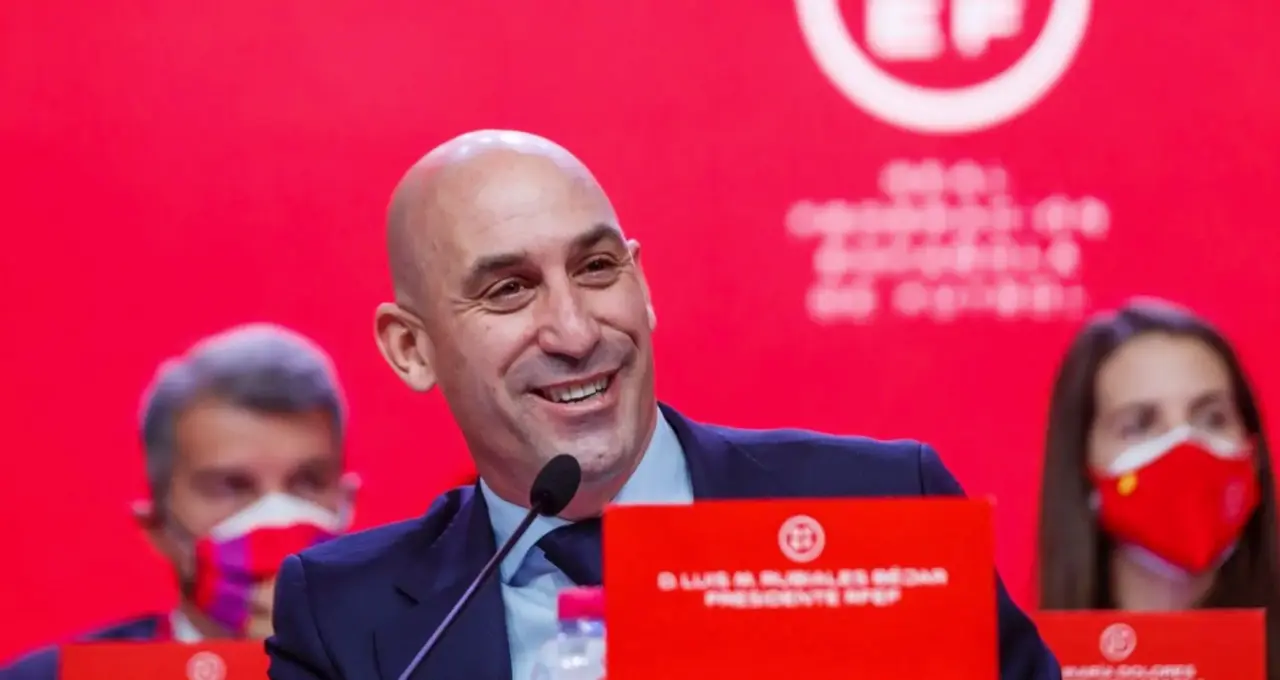El presidente de la Real Federaci&oacute;n Espa&ntilde;ola de F&uacute;tbol (RFEF), Luis Rubiales.