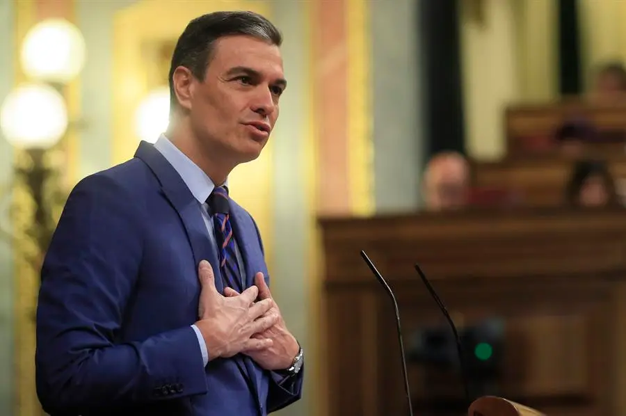 El presidente del Gobierno, Pedro S&aacute;nchez interviene este jueves en el Congreso para dar cuenta del espionaje con Pegasus sufrido por &eacute;l mismo y por l&iacute;deres independentistas, un caso que hab&iacute;a abierto una profunda brecha con sus socios parlamentarios. EFE/ Fernando Alvarado