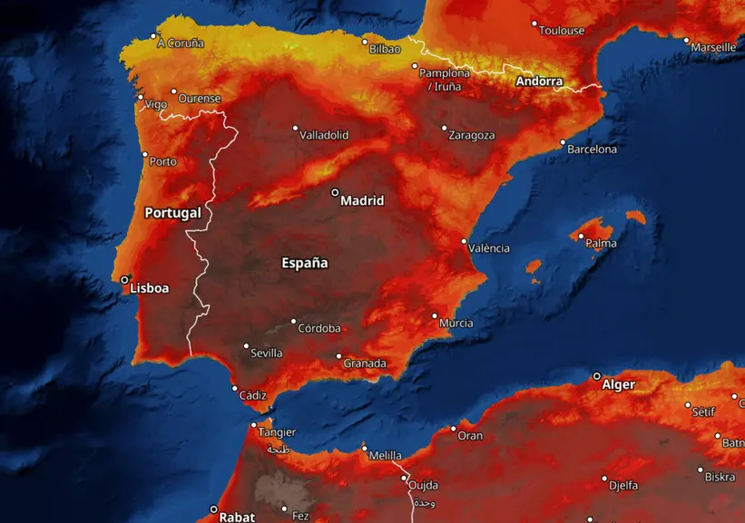 Durante la primera mitad de la semana, se esperan m&aacute;ximas superiores a los 35 &ordm;C en el sur y lluvias en el norte