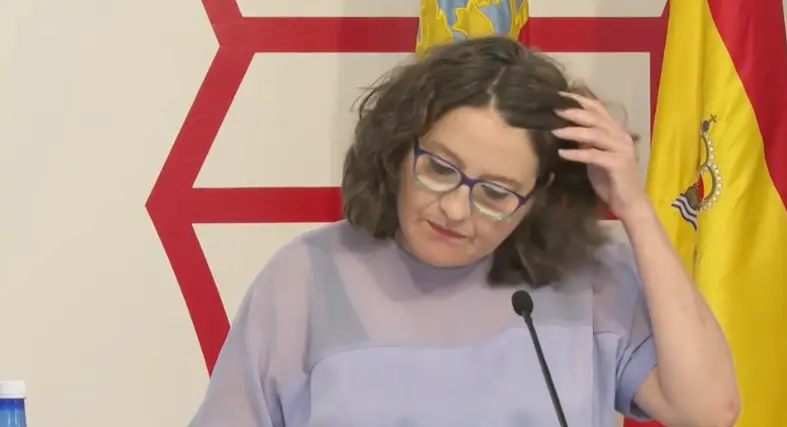 Monica Oltra durante la comparecencia.