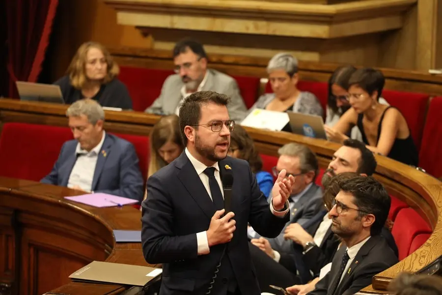 El presidente de la Generalitat, Pere Aragon&egrave;s, durante una intervenci&oacute;n. / EP