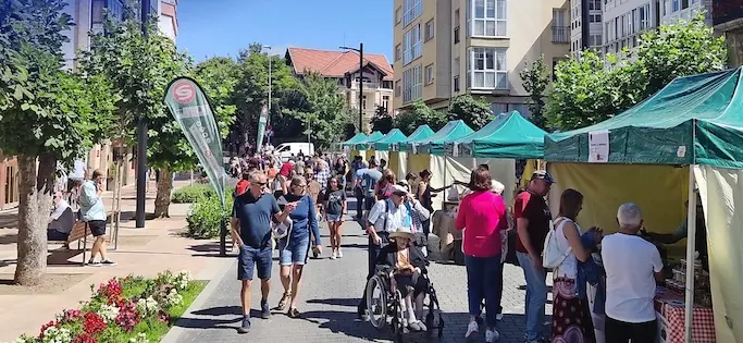 Varias personas en el  noveno Mercado Campurriano. / ALERTA