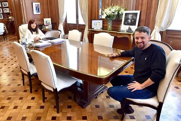 Cristina Kirchner y Pablo Iglesias durante su encuentro.@CFKArgentina