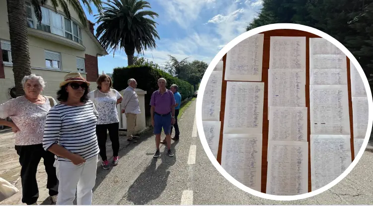 Los vecinos de Miengo y las Las 500 firmas recogidas contra el proyecto. / ALERTA