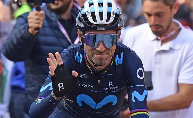 Valverde, en la &uacute;ltima etapa del Giro de Lombard&iacute;a, su &uacute;ltima carrera como profesional.