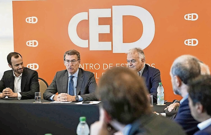 MONTEVIDEO, 05/11/2022.- El presidente del PP, Alberto N????ez Feij??o durante su encuentro con empresarios del Centro de estudios para el desarrollo en Montevideo, Uruguay este s??bado. EFE/Partido Popular/ David Mudarra SOLO USO EDITORIAL/SOLO DISPONIBLE PARA ILUSTRAR LA NOTICIA QUE ACOMPA???A (CR???DITO OBLIGATORIO)
