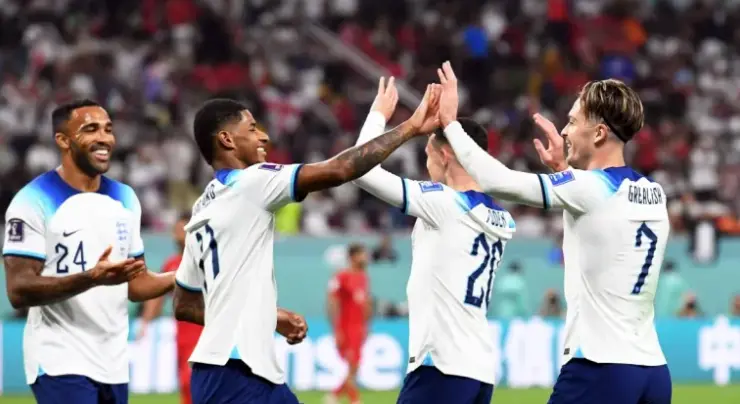 Jugadores de la selecci&oacute;n de Inglaterra durante el partido contra Ir&aacute;n el pasado d&iacute;a 21. EFE/EPA/Neil Hall