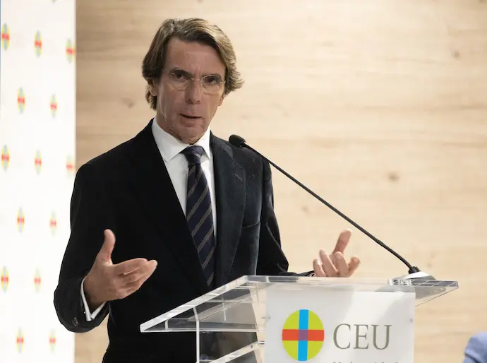 El expresidente del Gobierno Jos&eacute; Mar&iacute;a Aznar inaugura el Congreso Internacional 'Antonio C&aacute;novas del Castillo: la Monarqu&iacute;a liberal espa&ntilde;ola en la Europa del siglo XIX', en la Universidad CEU San Pablo, a 29 de noviembre de 2022, en Madrid (Espa&ntilde;a). Organizado por el Instituto CEU de Estudios Hist&oacute;ricos y la Universidad CEU San Pablo, numerosos historiadores, acad&eacute;micos y expertos se dar&aacute;n cita en este encuentro que aborda la figura del pol&iacute;tico C&aacute;novas del Castillo en el siglo XIX.
29 NOVIEMBRE 2022;MADRID;CONGRESO INTERNACIONAL ANTONIO C&Aacute;NOVAS DEL CASTILLO;UNIVERSIDAD SAN PABLO
Eduardo Parra / Europa Press
29/11/2022