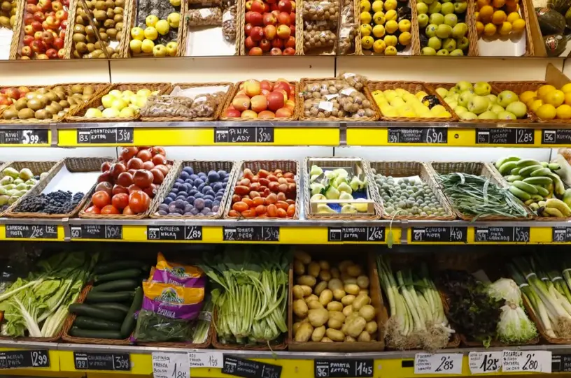 Imagen de archivo de un puesto de fruta en un mercado de Bilbao EFE/Juan Herrero