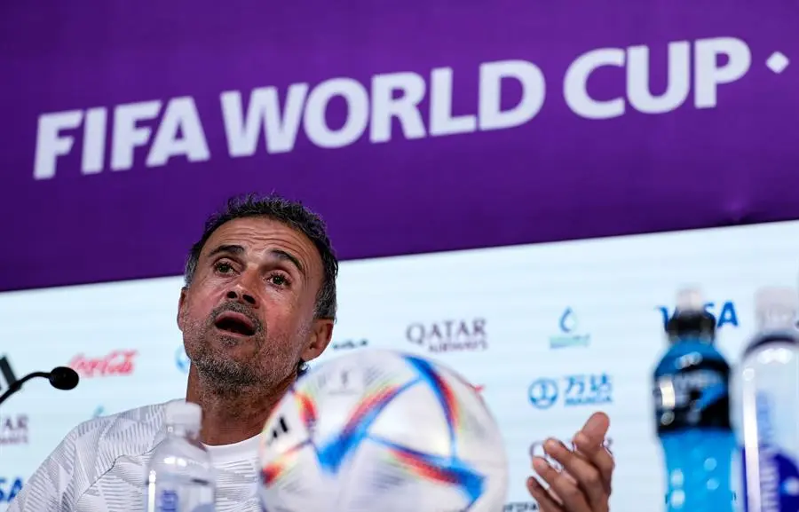 Luis Enrique durante una rueda de prensa en Catar. EFE / Ali Haider