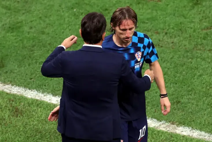 Luka Modric, tras ser sustituido durante el partido contra Argentina. EFE / Tolga Bozoglu