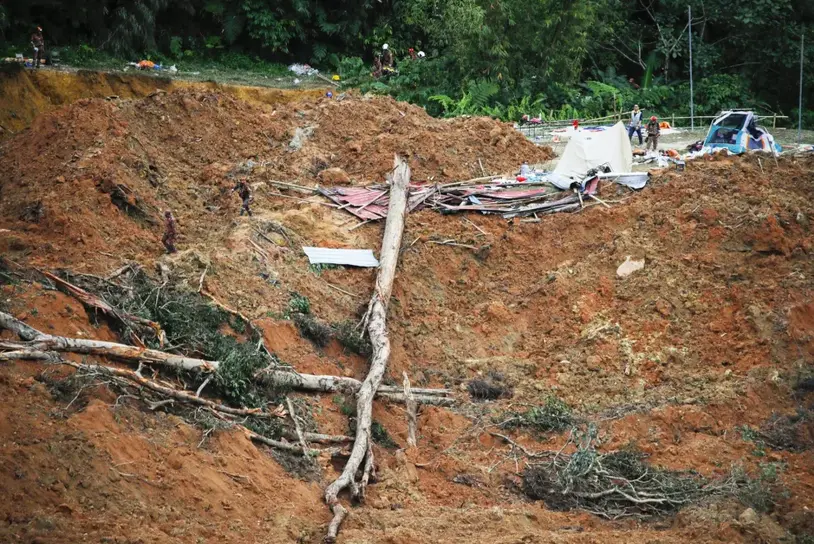 Lugar en el que se ha producido la avalancha en Malasia. EFE/EPA/Fazry Ismail