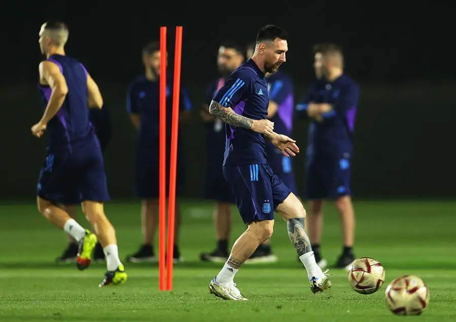 Lionel Messi durante un entrenamiento de la selecci&oacute;n argentina. EFE / Friedemann Vogel