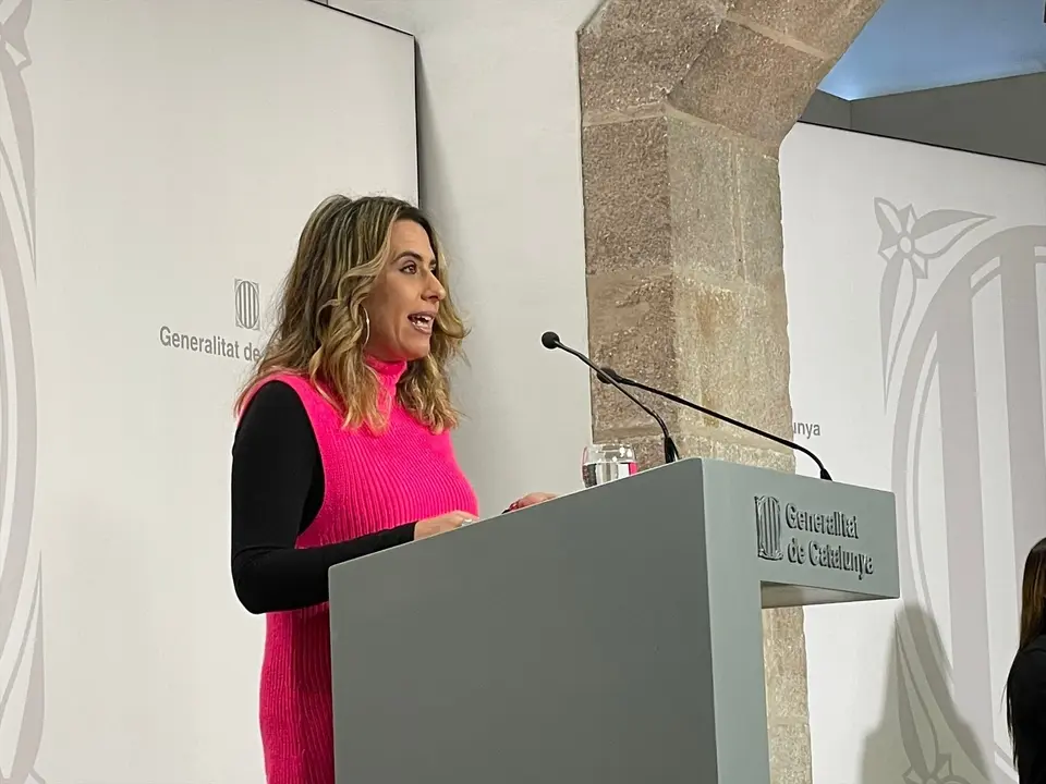 La portavoz del Govern, Patr&iacute;cia Plaja, en la rueda de prensa posterior al Consell Executiu. E.P.