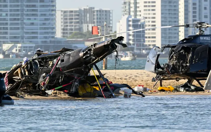 Imagen de los helic&oacute;pteros accidentados. EFE/EPA/Dave Hunt