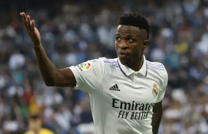 El delantero brasile&ntilde;o del Real Madrid Vinicius Jr. durante un partido de LaLiga en una imagen de archivo. EFE / Juna Carlos Hidalgo