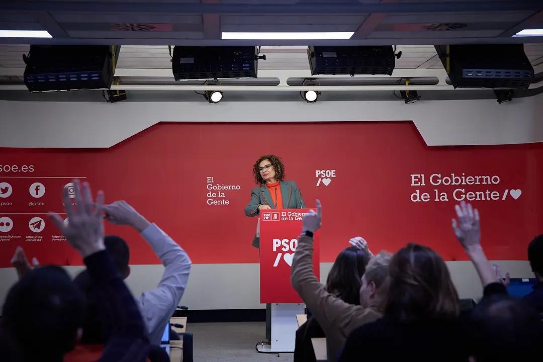 La vicesecretaria General y ministra de Hacienda y Funci&oacute;n P&uacute;blica, Mar&iacute;a Jes&uacute;s Montero. E.P. / Jes&uacute;s Hell&iacute;n