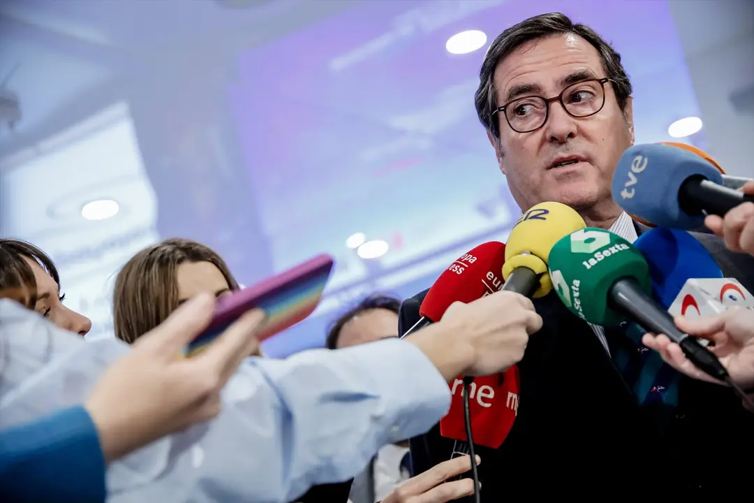 El presidente de CEOE, Antonio Garamendi. E.P. / Carlos Luj&aacute;n