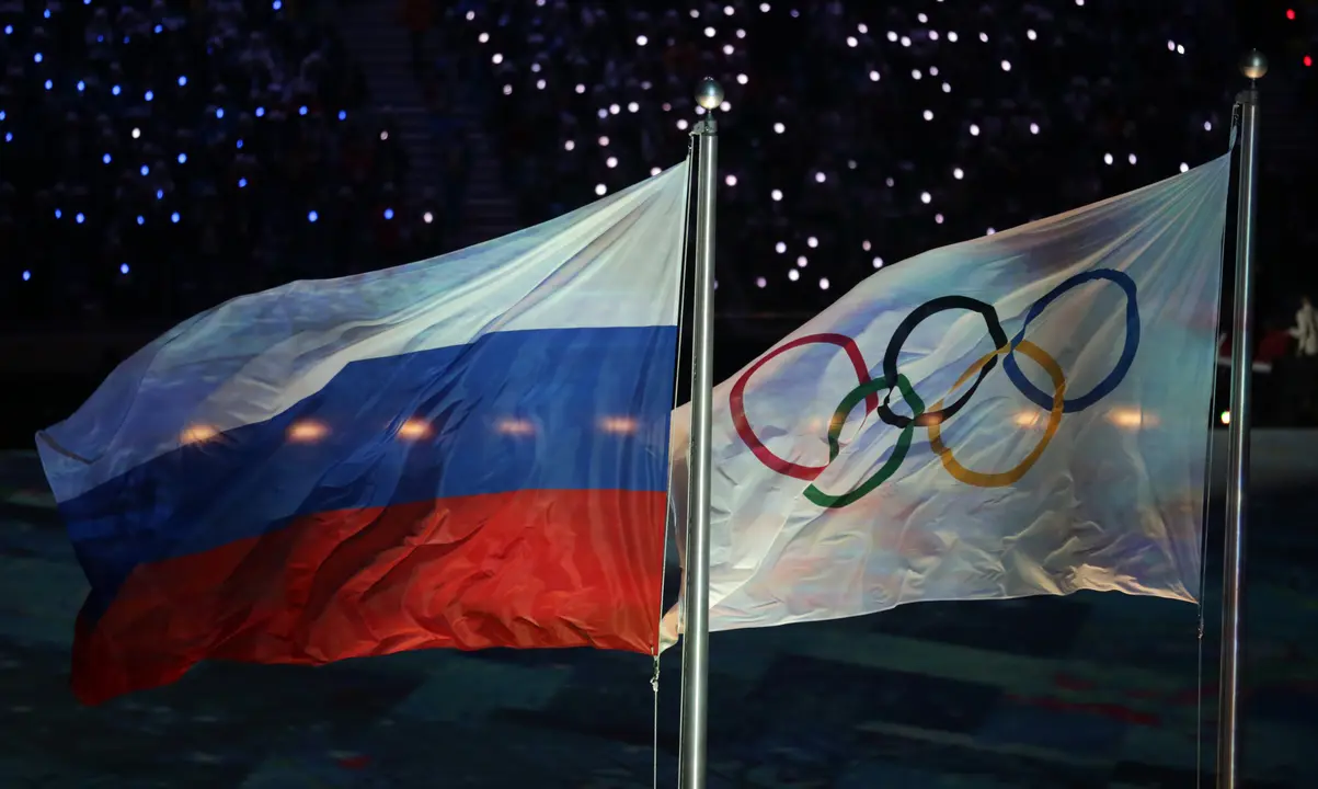 Banderas de Rusia y del Comit&eacute; Ol&iacute;mpico Internacional. / Picture alliance - dpa