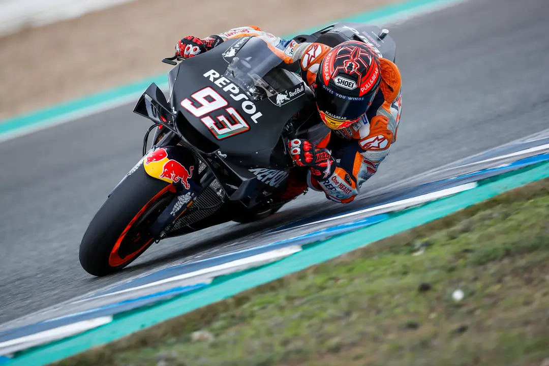 El piloto espa&ntilde;ol de MotoGP Marc M&aacute;rquez (Repsol Honda) en el test de Jerez. / REPSOL MEDIA