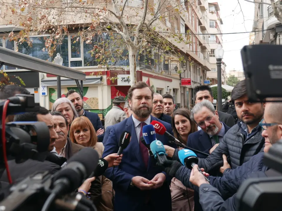 El portavoz del Vox en el Congreso, Iv&aacute;n Espinosa de los Monteros, en Elche. E.P.