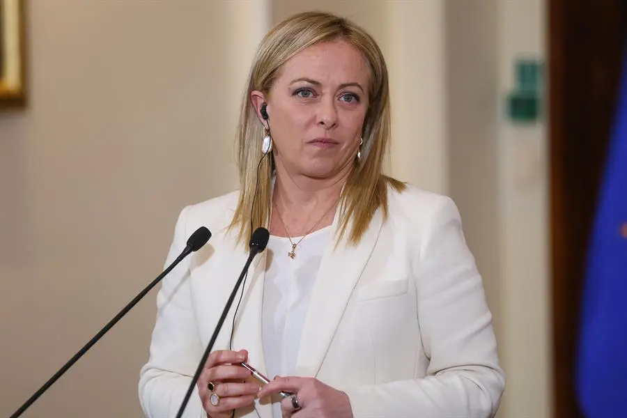 La primera ministra italiana, Giorgia Meloni, en una rueda de prensa. / Rafal Guz