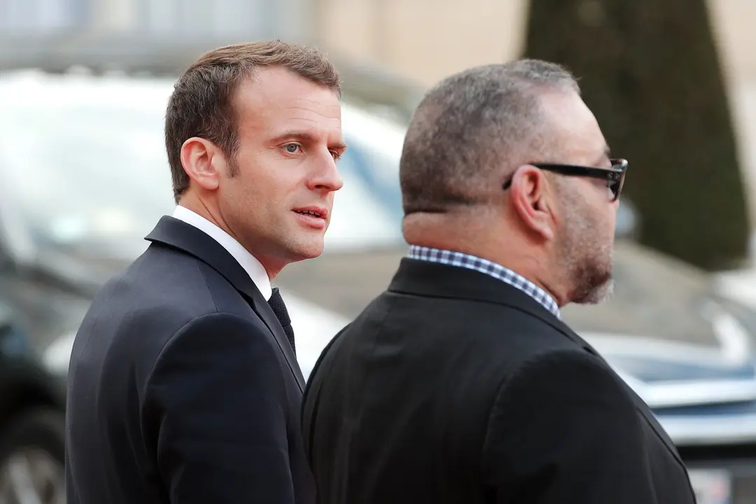 Imagen de archivo de un encuentro del presidente franc&eacute;s, Emmanuel Macron, y el rey Mohamed VI de Marruecos, en el Palacio del Eliseo. EFE/ Yoan Valat
