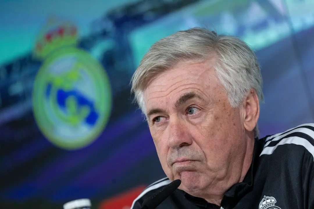 El entrenador del Real Madrid, Carlo Ancelotti, durante una rueda de prensa. / ZUMA Press