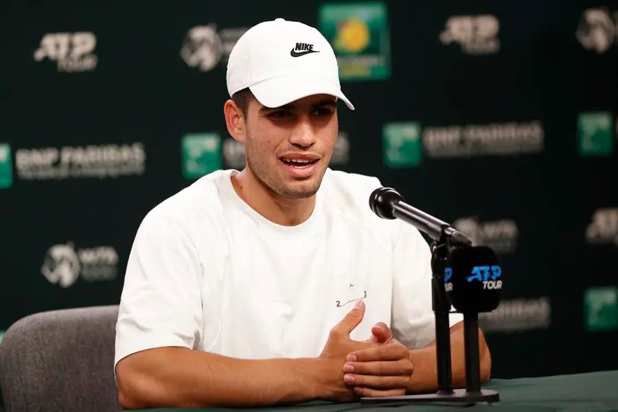 El espa&ntilde;ol Carlos Alcaraz ya se entrena en Indian Wells