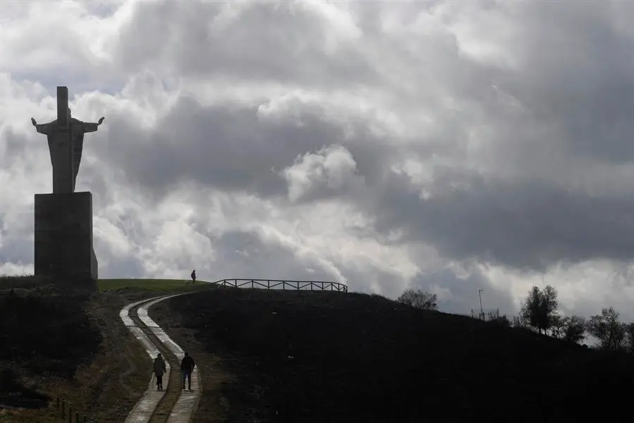 Vista de una zona quemada en el Monte Naranco de Oviedo, este s&aacute;bado. EFE / Eloy Alonso