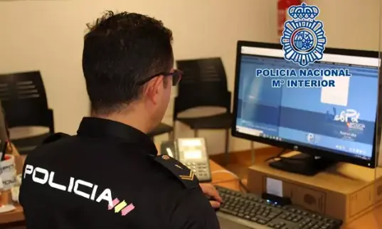 Agente de Polic&iacute;a Nacional en labores de investigaci&oacute;n. / CNP