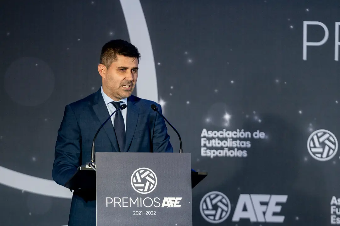 El presidente de la Asociaci&oacute;n de Futbolistas Espa&ntilde;oles, David Aganzo. / A. P&eacute;rez Meca