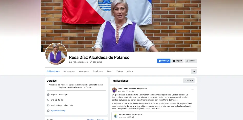 La alcaldesa del PRC de Polanco, Rosa D&iacute;az.
