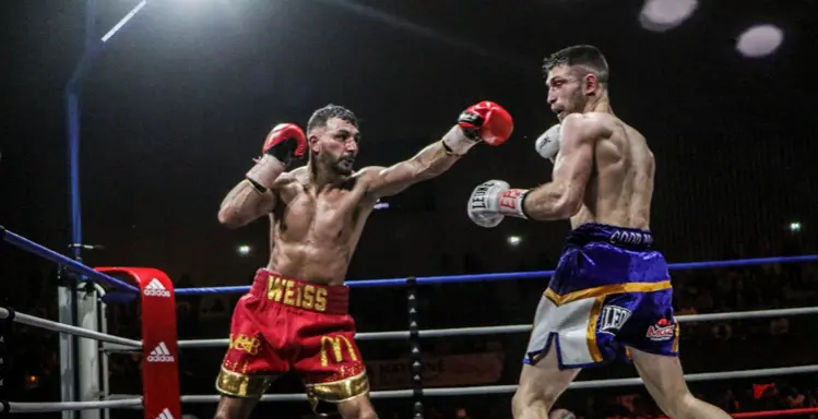 Miguez durante el combate.
