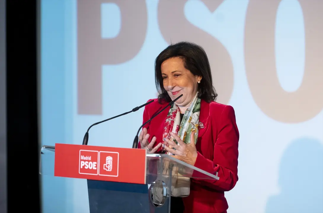 La ministra de Defensa, Margarita Robles, en un acto del partido. EP / Alberto Ortega