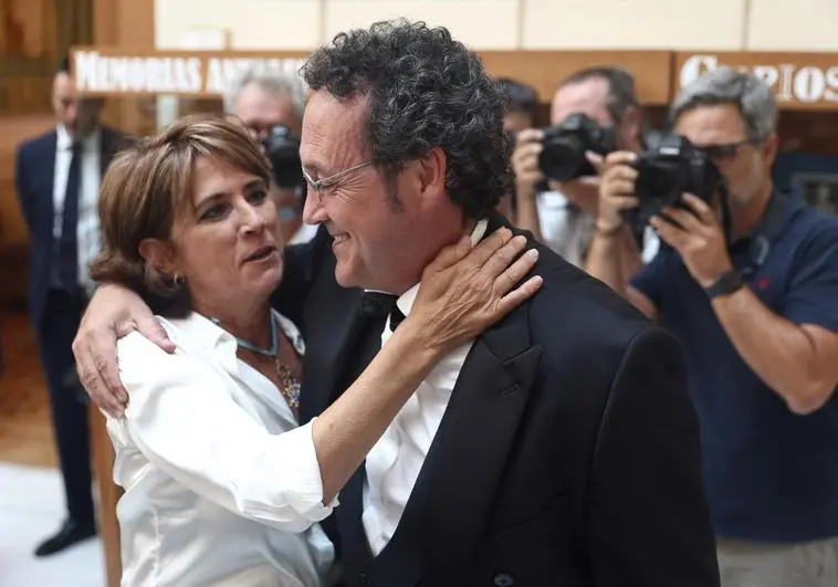 La que fuera fiscal general del Estado Dolores Delgado y Álvaro García Ortiz, en el acto de toma posesión como nuevo fiscal general del Estado, en el Tribunal Supremo. EP
