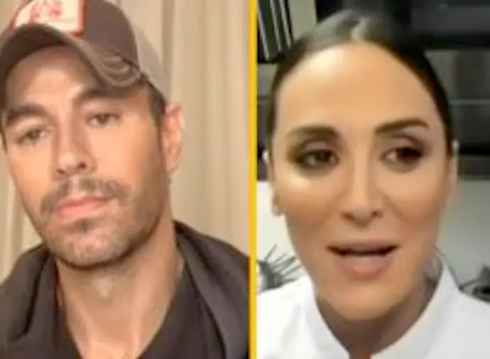 Videollamada entre Tamara Falc&oacute; y Enrique Iglesias, en un programa de televisi&oacute;n. / A3