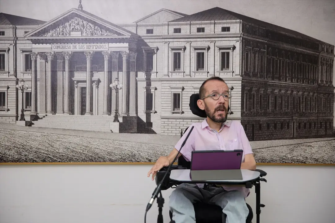 El portavoz de Unidas Podemos en el Congreso, Pablo Echenique. EP / Jes&uacute;s Hell&iacute;n