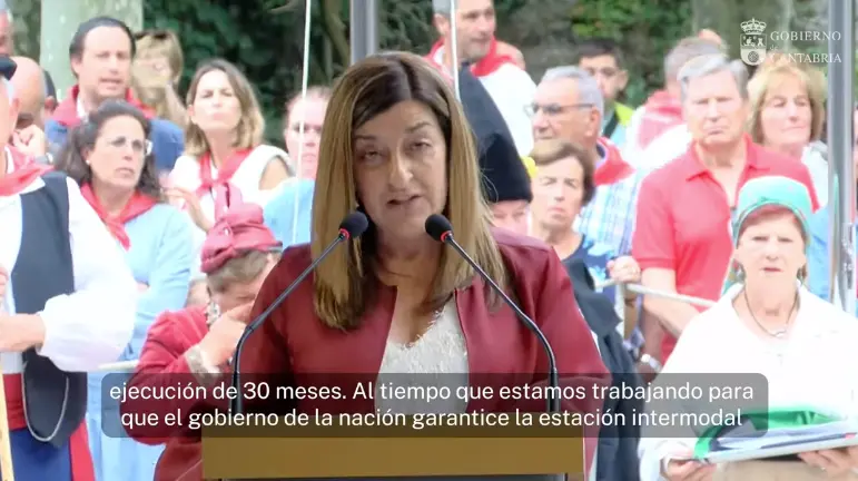 Buruaga durante el discurso el D&iacute;a de Cantabria.
