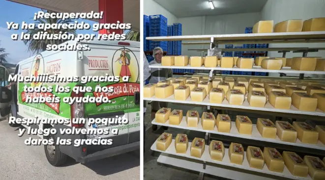 Captura de pantalla de la publicaci&oacute;n tras recuperar la furgoneta.