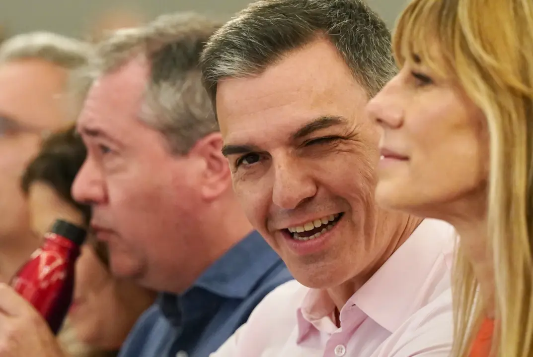 El presidente del Gobierno de Espa&ntilde;a en funciones, Pedro S&aacute;nchez, durante un acto p&uacute;blico de partido. &Aacute;lex Zea / Europa Press