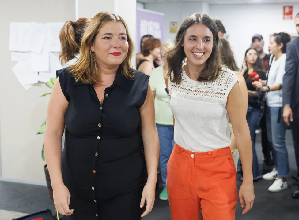 La secretaria de Estado de Igualdad y contra la Violencia de Género, Ángela Rodríguez 'Pam' (i) y la ministra de Igualdad en funciones, Irene Montero (d)./ ALERTA