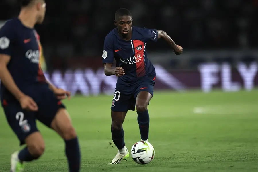 Dembele, en el partido del pasado viernes ante el Niza. EFE / CHRISTOPHE PETIT TESSON
