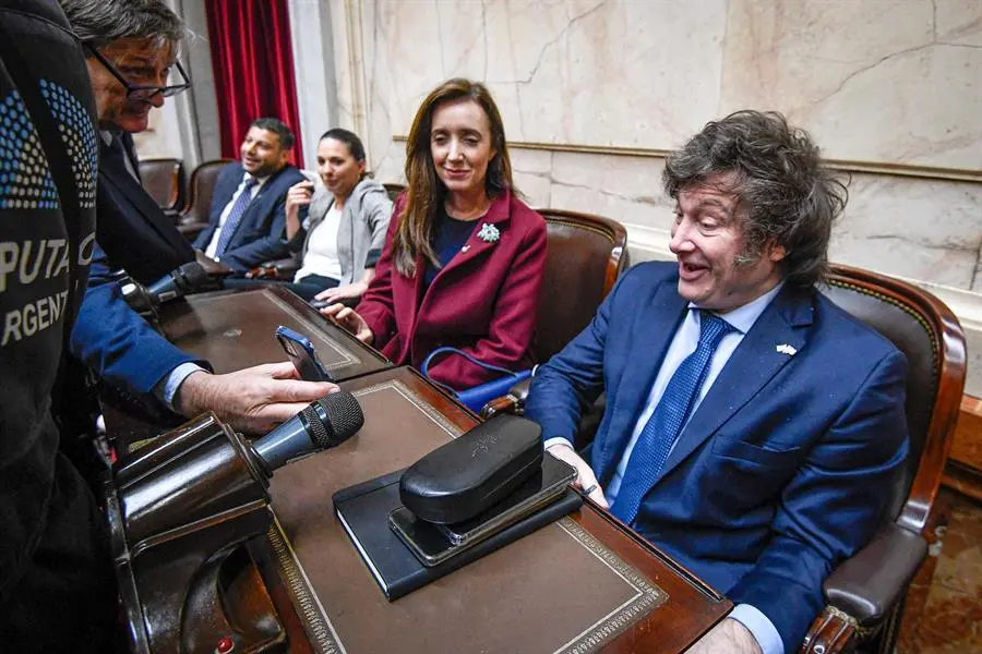 El l&iacute;der de la fuerza pol&iacute;tica de  La Libertad Avanza, Javier Milei. EFE / Senado Argentina